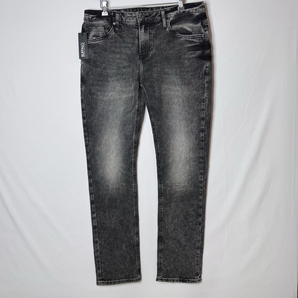 NEW Buffalo David Bitton Jeans 33x32 Ash-X Slim Stretch Black Fade Retro Casual
